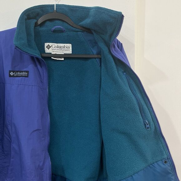 Vintage Columbia Women's Fleece Lined Jacket Size Medium Blue/Teal - Picture 5 of 7